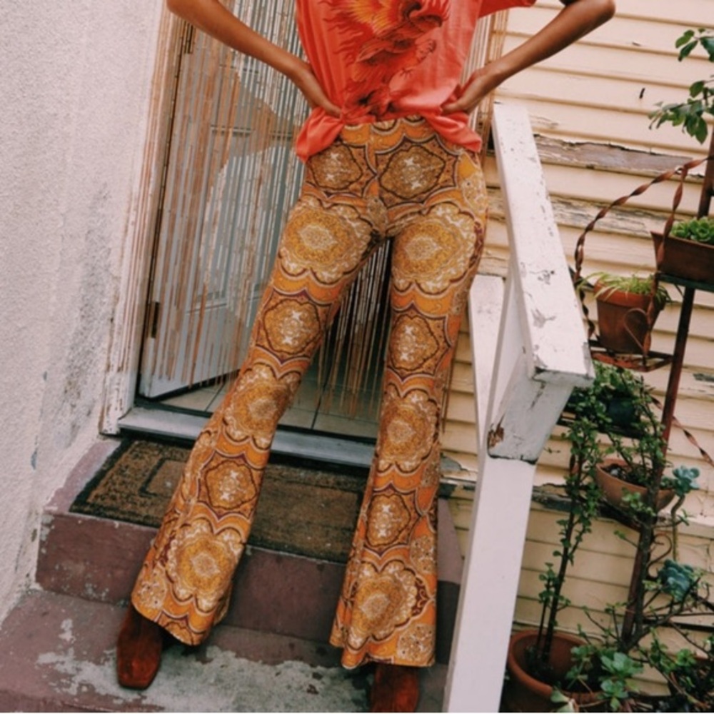 NOVELLA ROYALE Ruby Pant Small Disco 70's Style‎ Pant Boho Western Vtg